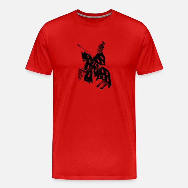 Ritter - Männer Premium Bio T-Shirt - Rot