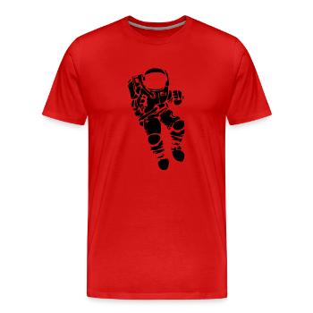 Astronaut Vektor - Männer Premium Bio T-Shirt - Rot - Vorne - Damien (186cm)
