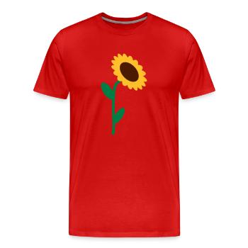 Sonnenblume - Männer Premium Bio T-Shirt - Rot - Vorne - Damien (186cm)