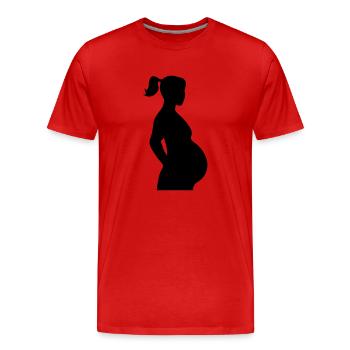 schwanger silhouette - Männer Premium Bio T-Shirt - Rot - Vorne - Damien (186cm)