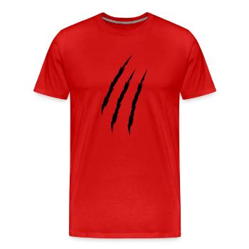 Krallen - Männer Premium Bio T-Shirt - Rot - Vorne - Damien (186cm)