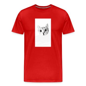 Kitty "mina" - Men's Premium Organic T-Shirt - red - Front - Damien (186cm)