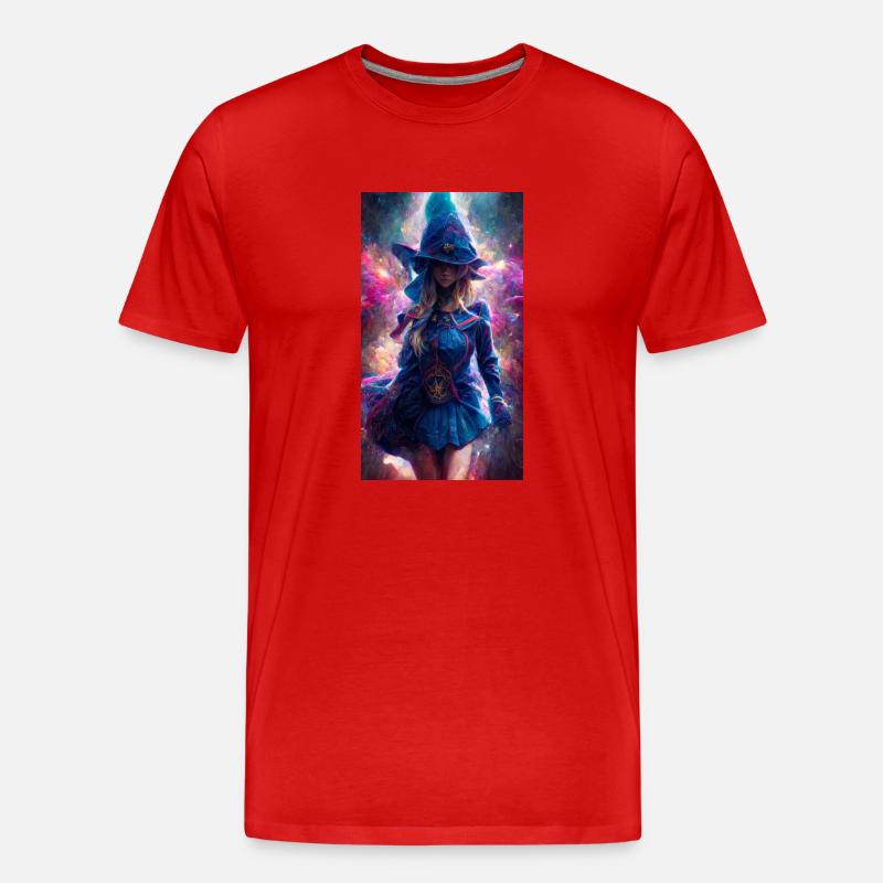 Blaue Hexe - Männer Premium Bio T-Shirt - Rot