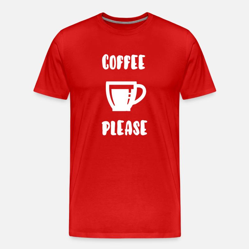 Kaffee bitte - Männer Premium Bio T-Shirt - Rot
