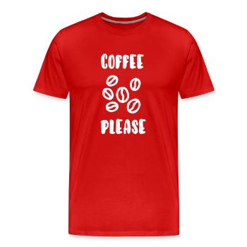 Kaffee bitte - Männer Premium Bio T-Shirt - Rot - Vorne - Damien (186cm)