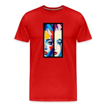 Stell dich der Frau - Männer Premium Bio T-Shirt - Rot - Vorne - Damien (186cm)