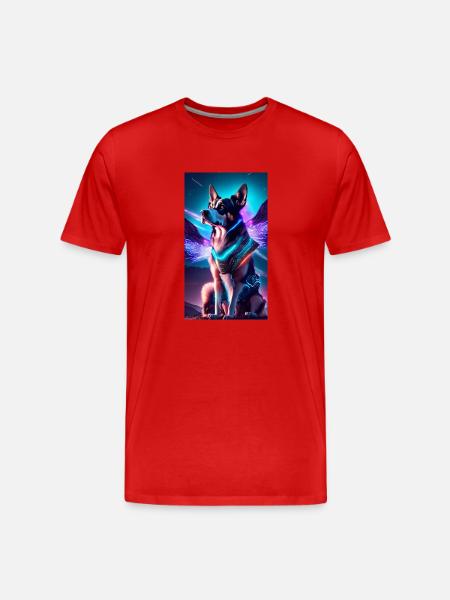 AstroDog Watcher - Männer Premium Bio T-Shirt - Rot