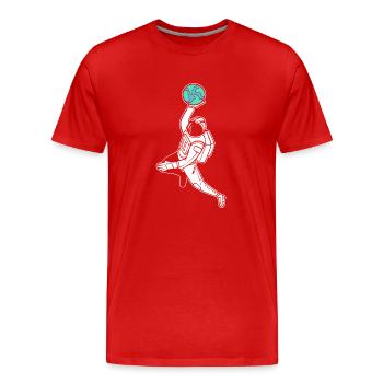 Astronauts -Basketball Players - Men's Premium Organic T-Shirt - red - Front - Damien (186cm)