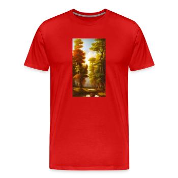 Magic Branch - Men's Premium Organic T-Shirt - red - Front - Damien (186cm)