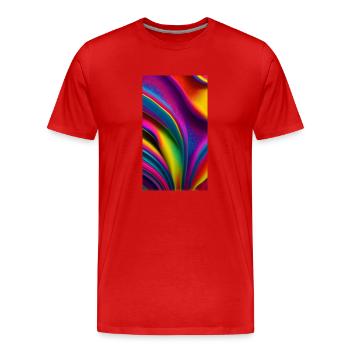Explosion de couleurs de l’abstraction - T-shirt bio Premium Homme - rouge - Devant - Damien (186cm)