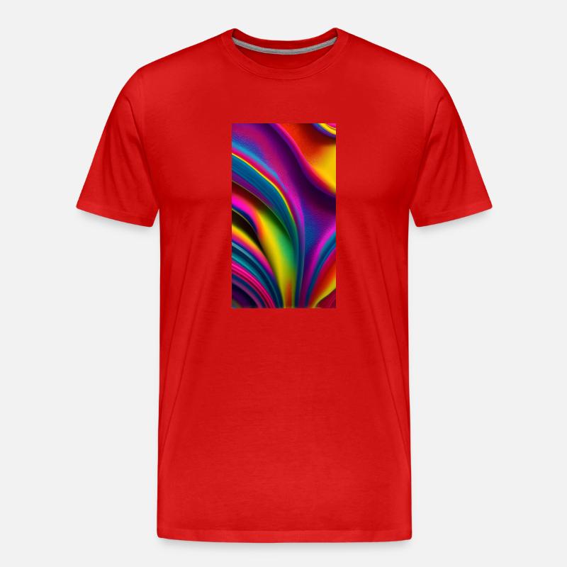 Farbexplosion der Abstraktion - Männer Premium Bio T-Shirt - Rot