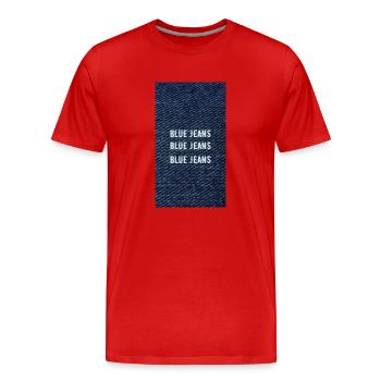 Blue Denim Vintage Typography Clothing Fashion - Männer Premium Bio T-Shirt - Rot - Vorne - Damien (186cm)