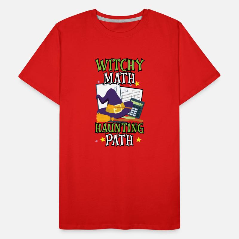 Witch Math Haunted Path Comptable Halloween T-shirt bio Premium Homme
