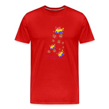 Erdbeeren, Erdbeere, Farbe,scheisse mit Erdbeeren - Männer Premium Bio T-Shirt - Rot - Vorne - Damien (186cm)