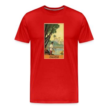 Affiche vintage classique de Calicut - T-shirt bio Premium Homme - rouge - Devant - Damien (186cm)