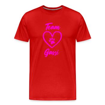 team gassi pfote liebe - Männer Premium Bio T-Shirt - Rot - Vorne - Damien (186cm)