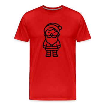 Weihnachtsmann Umriss - Männer Premium Bio T-Shirt - Rot - Vorne - Damien (186cm)