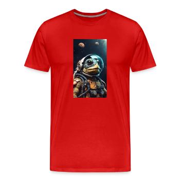 Tortue Astronaute - T-shirt bio Premium Homme - rouge - Devant - Damien (186cm)