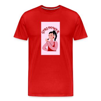 Frauenpower - Männer Premium Bio T-Shirt - Rot - Vorne - Damien (186cm)