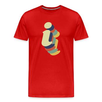 Retro-Buchstabe I - Männer Premium Bio T-Shirt - Rot - Vorne - Damien (186cm)