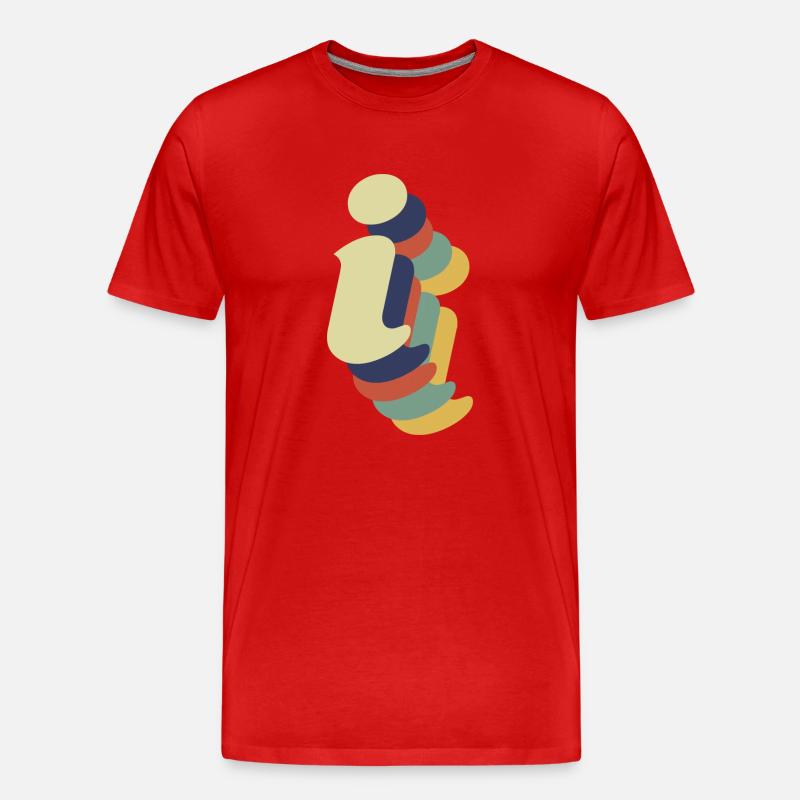 Retro-Buchstabe I - Männer Premium Bio T-Shirt - Rot