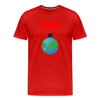 MOM WORLD - Men's Premium Organic T-Shirt - red - Front - Damien (186cm)