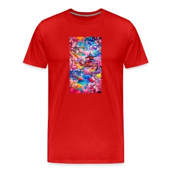 beautiful place - T-shirt bio Premium Homme - rouge - Devant - Damien (186cm)
