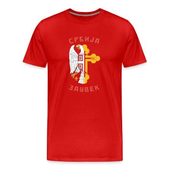 Belgrad Serbien Flagge Serbisch Adler Herkunft Rei - Männer Premium Bio T-Shirt - Rot - Vorne - Damien (186cm)