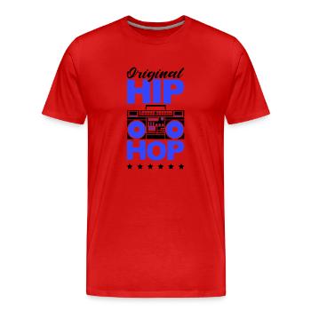Original Hip Hop 02 - Men's Premium Organic T-Shirt - red - Front - Damien (186cm)