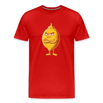 Zitrone - Männer Premium Bio T-Shirt - Rot - Vorne - Damien (186cm)
