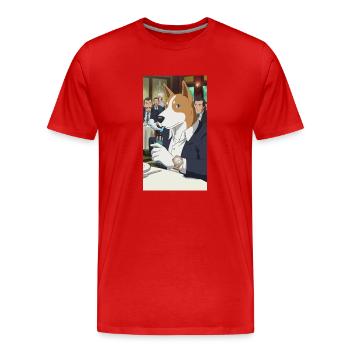 Anime Dog Cartoon Selfmade business - Männer Premium Bio T-Shirt - Rot - Vorne - Damien (186cm)