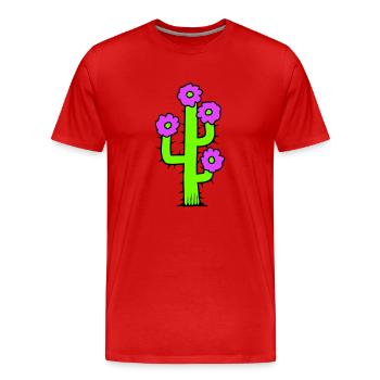 Cactus Plante Épineux Épineux Déserts Cactus - T-shirt bio Premium Homme - rouge - Devant - Damien (186cm)
