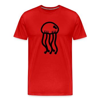 Méduse - T-shirt bio Premium Homme - rouge - Devant - Damien (186cm)