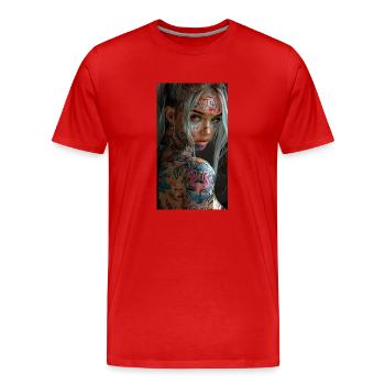 420Clikkk Logo - T-shirt bio Premium Homme - rouge - Devant - Damien (186cm)