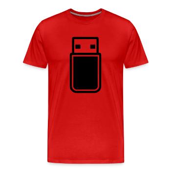 USB-Stick - Männer Premium Bio T-Shirt - Rot - Vorne - Damien (186cm)