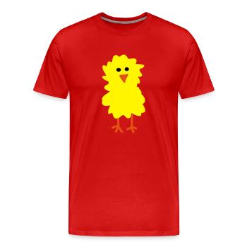 Küken - Männer Premium Bio T-Shirt - Rot - Vorne - Damien (186cm)