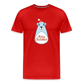 Ours de Noël - T-shirt bio Premium Homme - rouge - Devant - Damien (186cm)