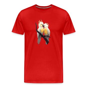 Pair of parrots - Men's Premium Organic T-Shirt - red - Front - Damien (186cm)