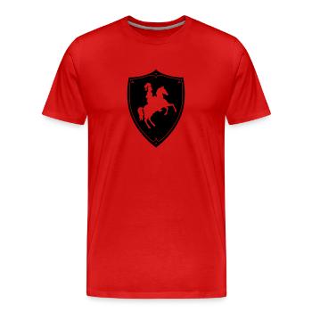 Ritter Schild - Männer Premium Bio T-Shirt - Rot - Vorne - Damien (186cm)
