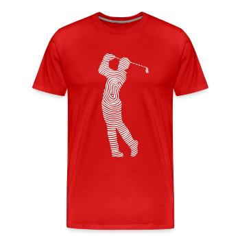 Golf Golfeur Empreinte digitale Golfeur - T-shirt bio Premium Homme - rouge - Devant - Damien (186cm)