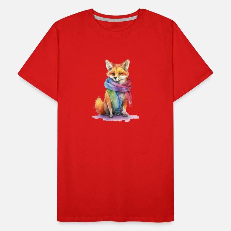 Fuchs mit LBTQ+ Schaal Männer Premium Bio T-Shirt