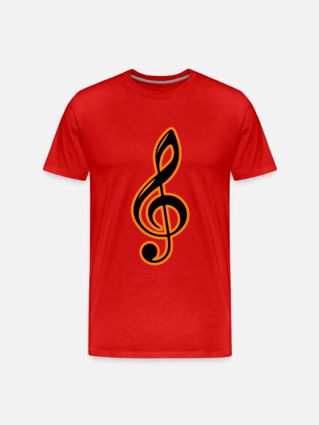 Musical Notes Symbol Clef - Men's Premium Organic T-Shirt - red