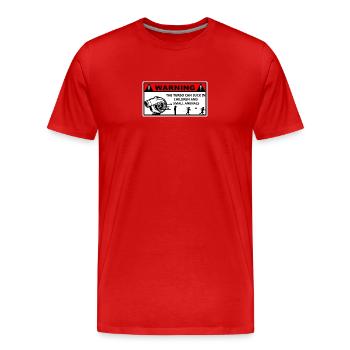 Avertissement Turbo Illustré - T-shirt bio Premium Homme - rouge - Devant - Damien (186cm)