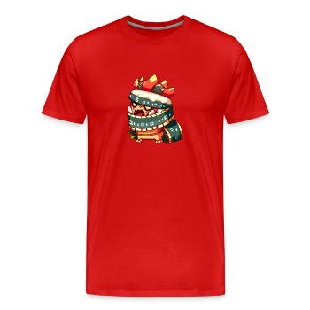Comic Character - Men's Premium Organic T-Shirt - red - Front - Damien (186cm)