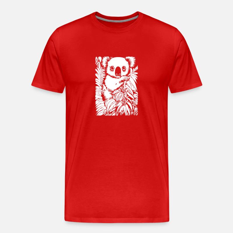 Koala invertiert - Männer Premium Bio T-Shirt - Rot