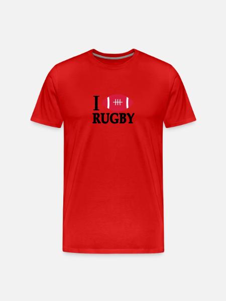 RUGBY - Männer Premium Bio T-Shirt - Rot