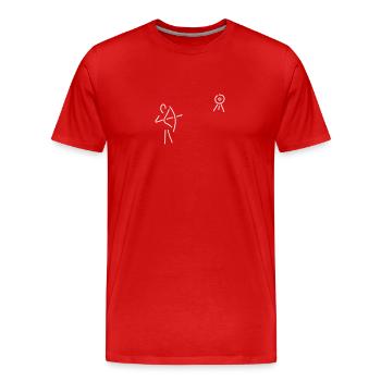 schütze schießt - Männer Premium Bio T-Shirt - Rot - Vorne - Damien (186cm)