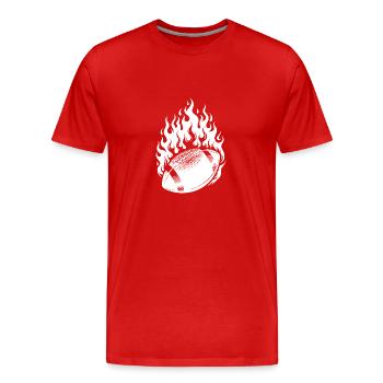 Football américain vintage en flammes et en feu - T-shirt bio Premium Homme - rouge - Devant - Damien (186cm)