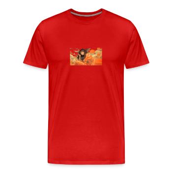 woman thinking - Männer Premium Bio T-Shirt - Rot - Vorne - Damien (186cm)