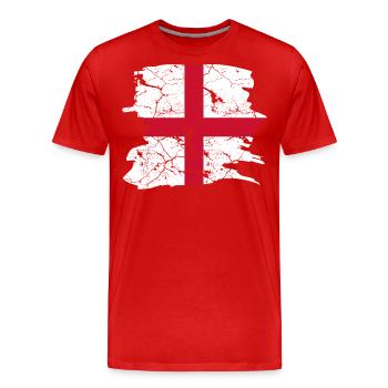 Drapeau de l’Angleterre - T-shirt bio Premium Homme - rouge - Devant - Damien (186cm)